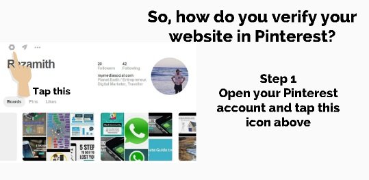 step 1 verify website on pinterest