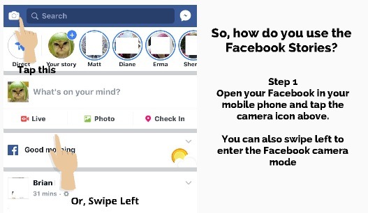 how to use facebook stories