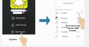 add snapchat friends from address book