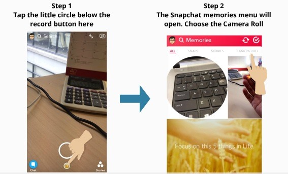 How to use camera roll for snapchat 3