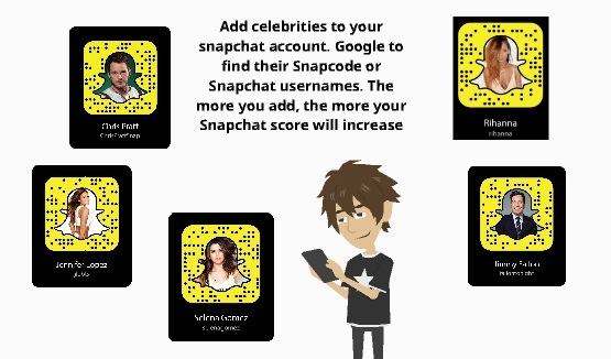 add snapchat celebrities 4