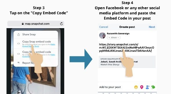 How to share Snap Map story 2