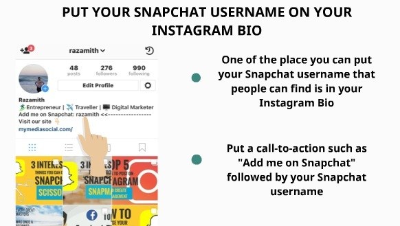 Snapchat username on Instagram Bio