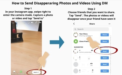 How to send disappearing photos using DM