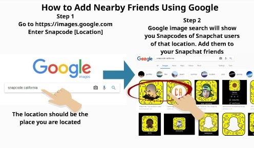 How to add nearby snapchat friends using google