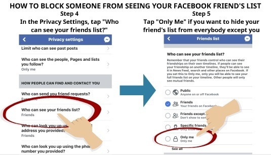 Block someone from seeing your facebook friend's list