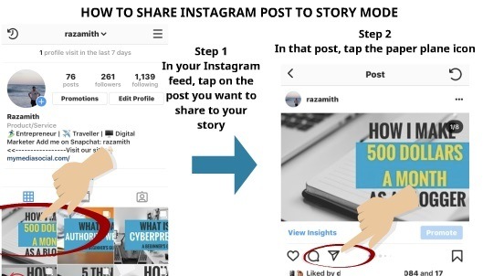 How to Share Instagram Post to Story Mode 