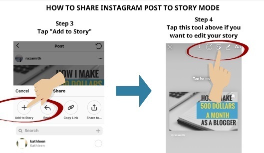 How to Share Instagram Post to Story Mode 2