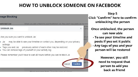 unblocking friends on facebook