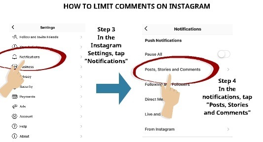 How to Limit Comments on Instagram Step 3 and Step 4