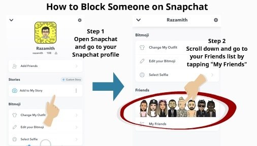 How to Block Someone on Snapchat Step 1 and Step 2
