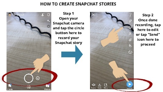 How to Create Snapchat Stories Step 1 and Step 2