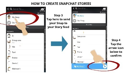 How to Create Snapchat Stories Step 3 and Step 4