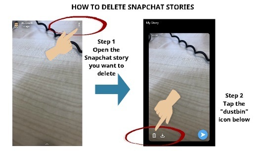 How to Delete Snapchat Stories Step 1 and Step 2