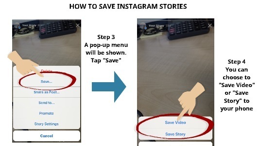 How to Save Instagram Stories Step 3 and Step 4