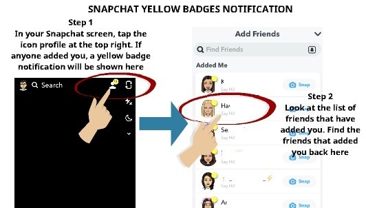 Snapchat yellow badges notification