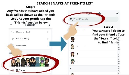 Search Snapchat Friend's List