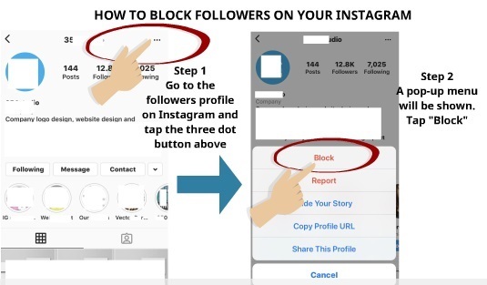 How to Block Followers on Instagram Step 1 Step 2