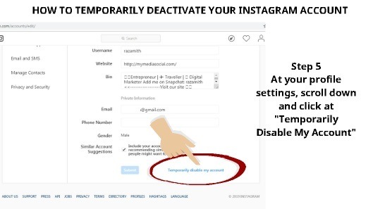 How to Temporarily Deactivate your Instagram Account – My Media Social