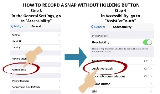 How to Record a Snap without holding the button Step 3 Step 4