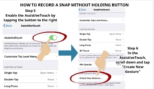 How to Record a Snap without holding the button Step 5 Step 6