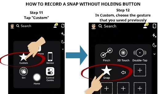 How to Record a Snap without holding the button Step 12 Step 12