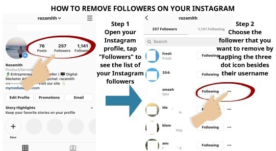 How to Remove Followers on Instagram Step 1 Step 2