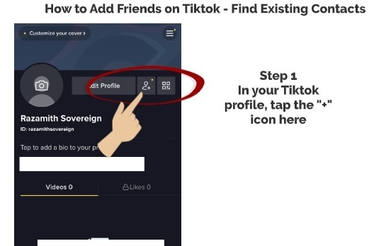 Tiktok find existing contacts step 1