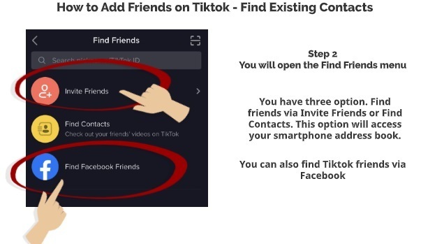 Tiktok find existing contacts step 2