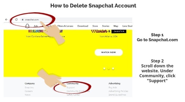 How to Delete Snapchat Account Step 1 Step 2