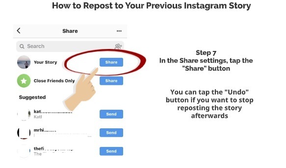 How to Repost your previous Instagram story step 7
