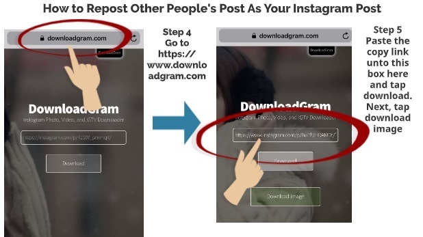 How to Repost other people post on your Instagram step 4 step 5