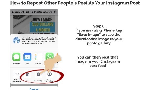 How to Repost other people post on your Instagram step 6