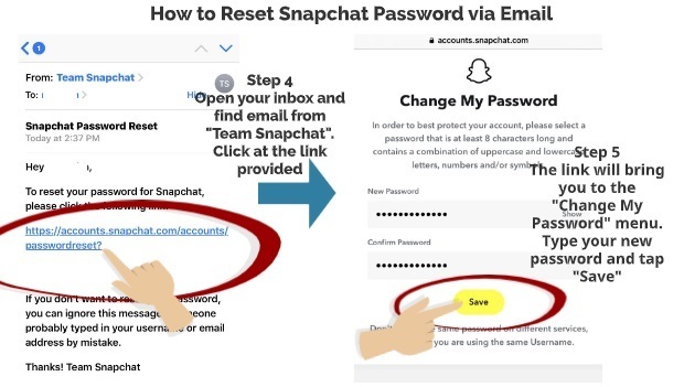 How to Reset Snapchat Password via Phone step 4 step 5