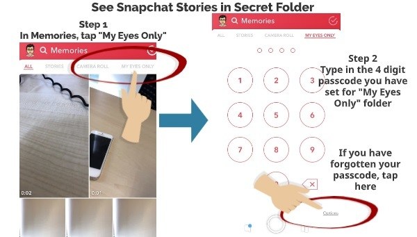 How to see Snapchat stories in secret folder 