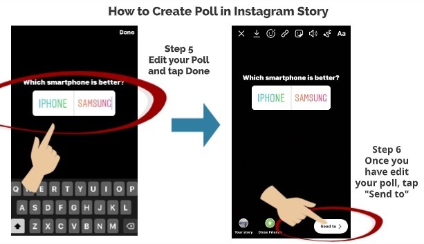 How to create poll in Instagram Story step 5 step 6