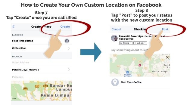 How to Create Custom Location on Facebook Step 7 Step 8
