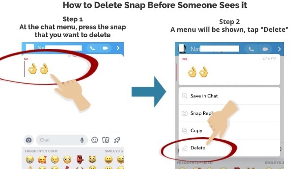 How to delete snap before someone sees it step 1 step 2