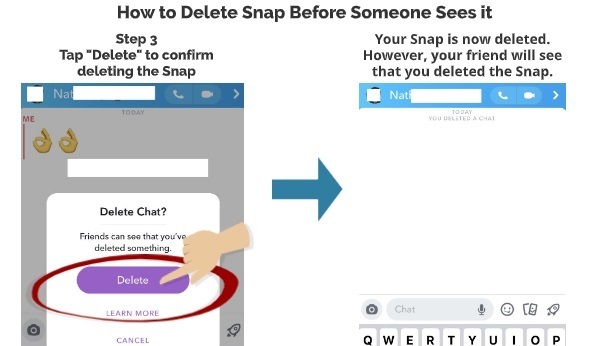 How to delete snap before someone sees it step 3
