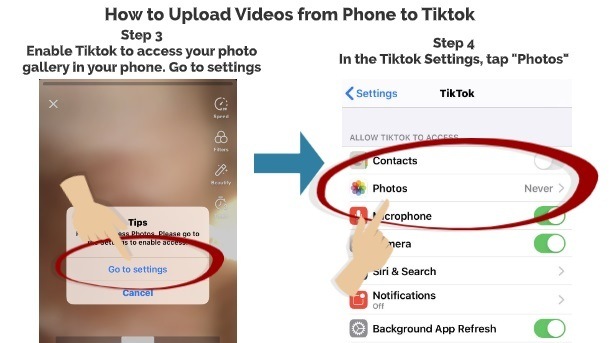 Upload Videos to TikTok step 3 step 4