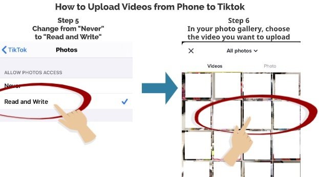 Upload Videos to TikTok step 5 step 6