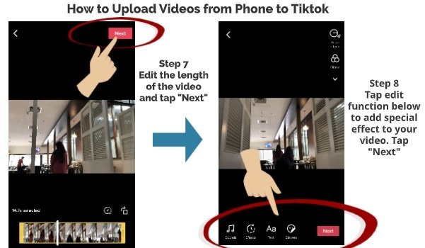 Upload Videos to TikTok step 7 step 8
