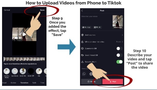 Upload Videos to TikTok step 9 step 10