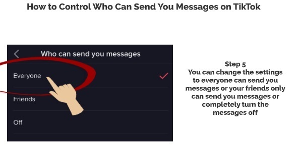 How to control who send message on TikTok step 5
