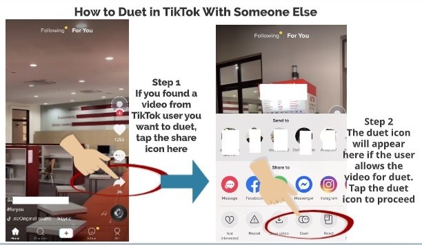 How to TikTok Duet with Someone Else Step 1 Step 2