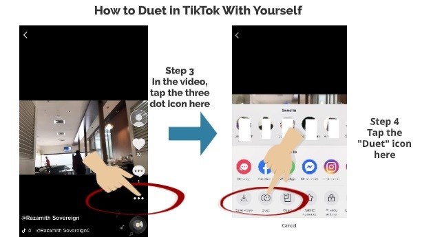 How to TikTok Duet with Yourself step 3 step 4