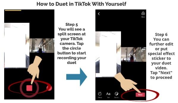 How to TikTok Duet with Yourself step 5 step 6