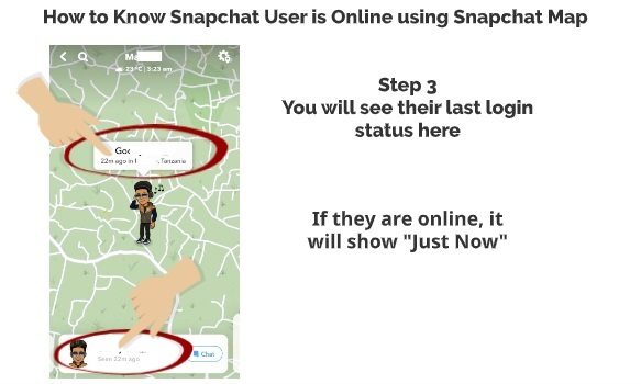 Snapchat user online using Snapchat Map