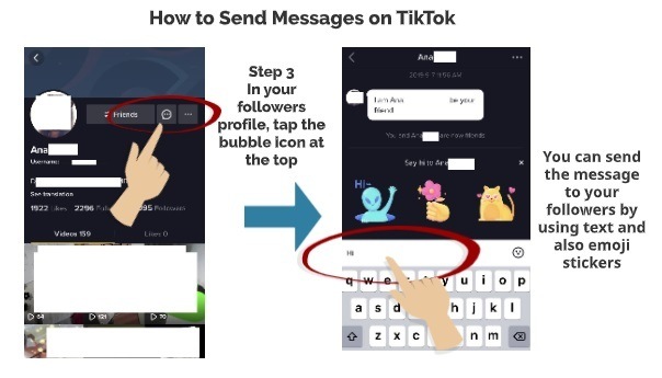 How to send messages on TikTok step 3