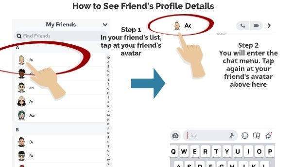 How to see friends details in Snapchat 1